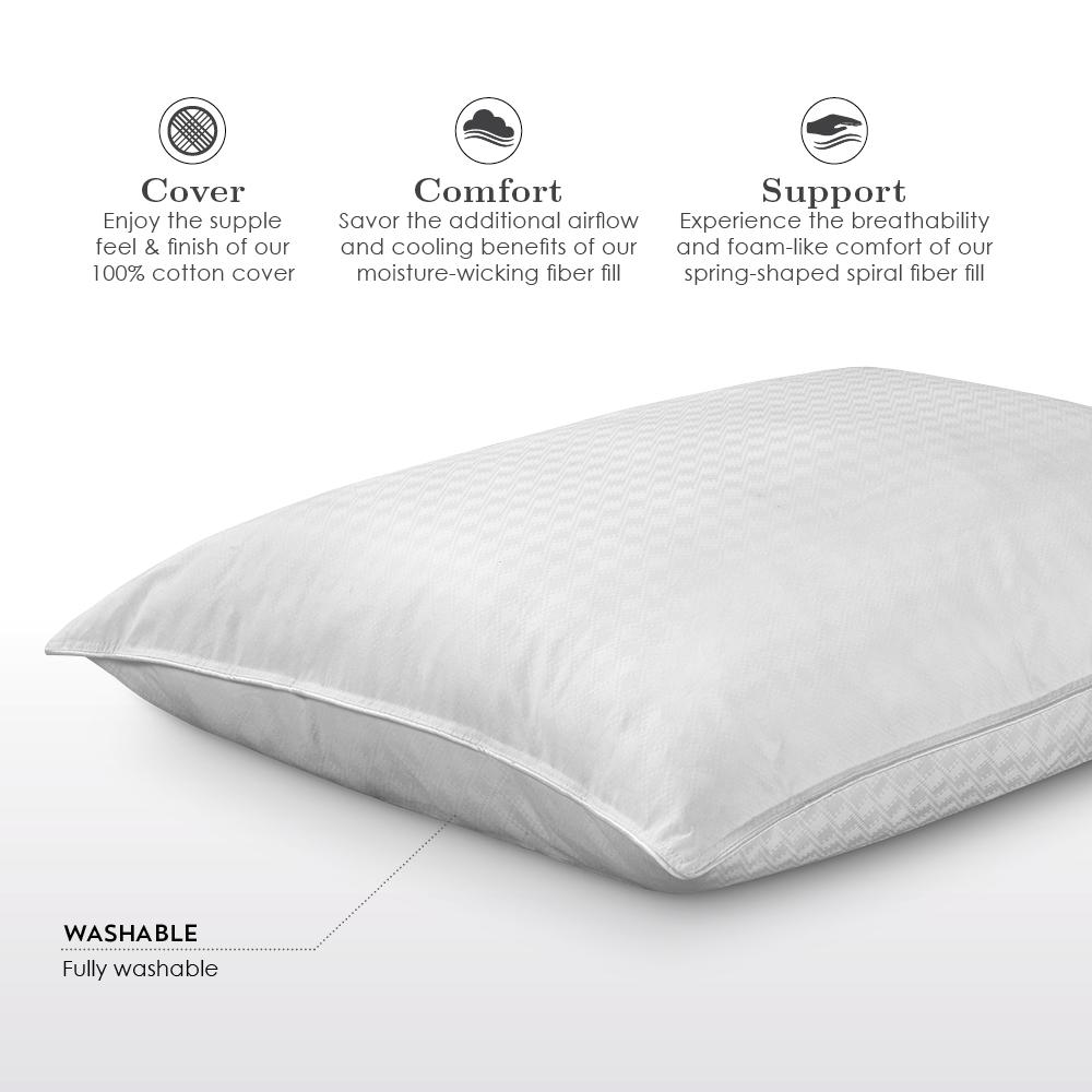 Cooling Memory Fiber Pillow King, White. Picture 3