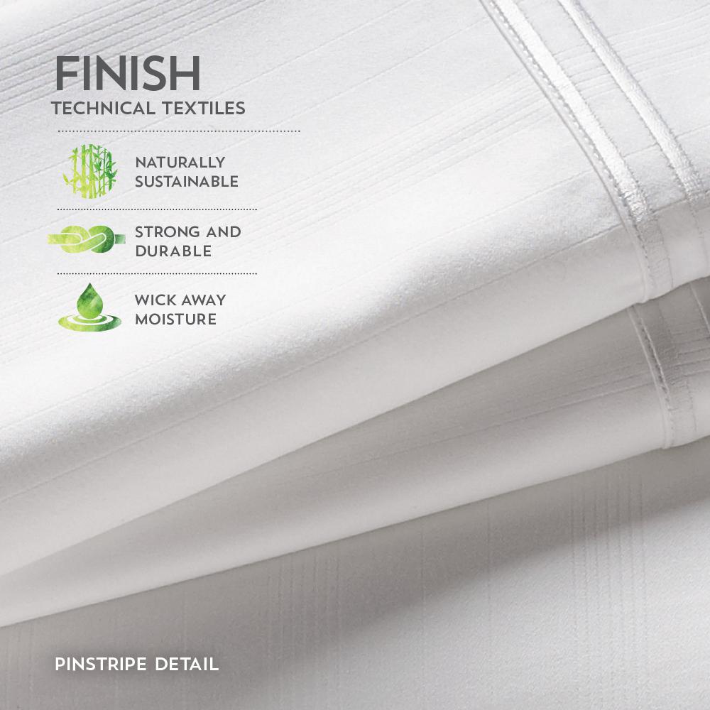 Premium Bamboo Sheet Set Full, White. Picture 3