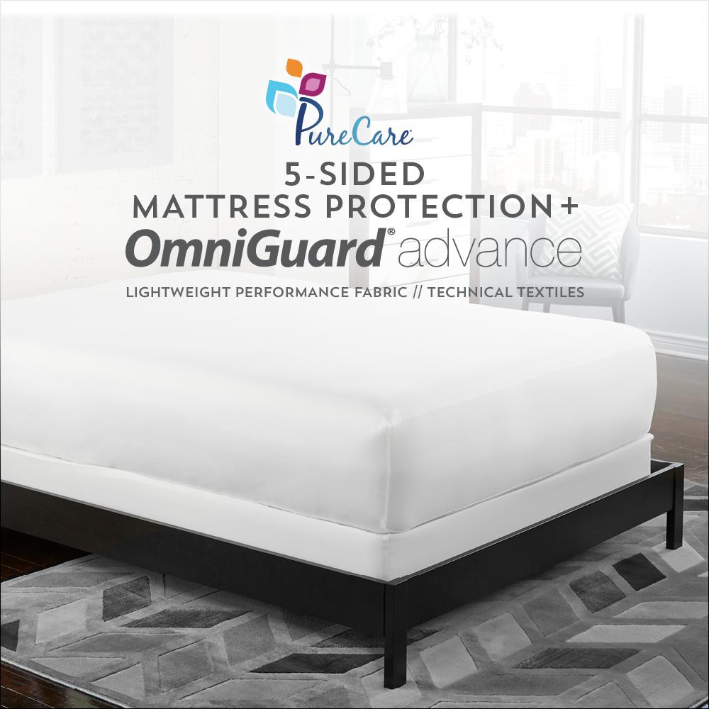 OmniGuard 5-Sided Mattress Protector Full XL, White. Picture 2