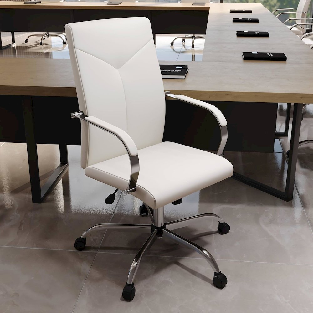 Sonora Modern High-Back Leather Office Chair. Picture 3