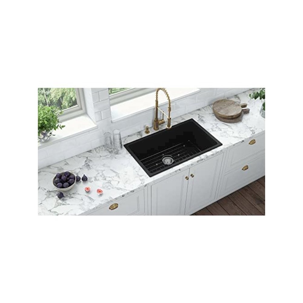 30-inch Fireclay Undermount / Drop-in Topmount Kitchen Sink Single Bowl. Picture 4