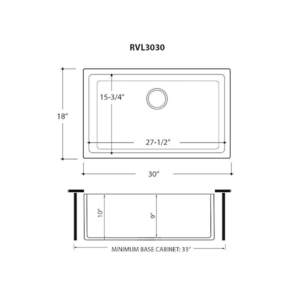 30-inch Fireclay Undermount / Drop-in Topmount Kitchen Sink Single Bowl. Picture 7