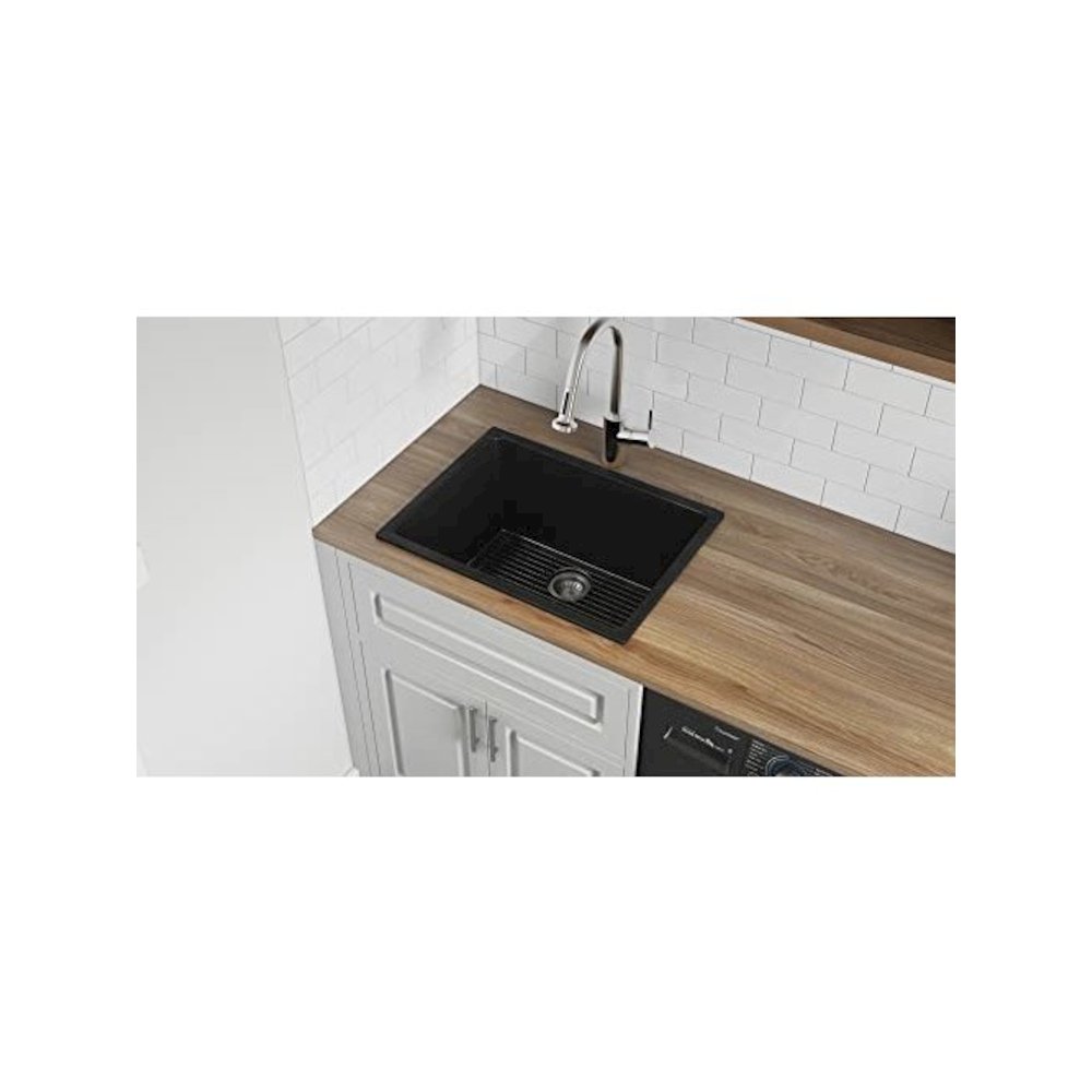 24-inch Fireclay Undermount / Drop-in Topmount Kitchen Sink Single Bowl. Picture 3