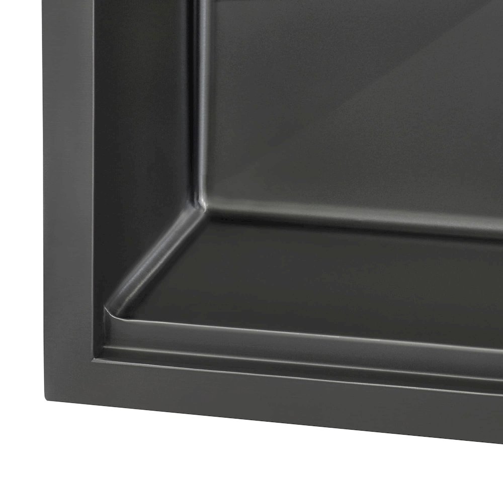 15 inch Gunmetal Black Stainless Steel Workstation Wet Bar Sink Drop-in Topmount. Picture 5