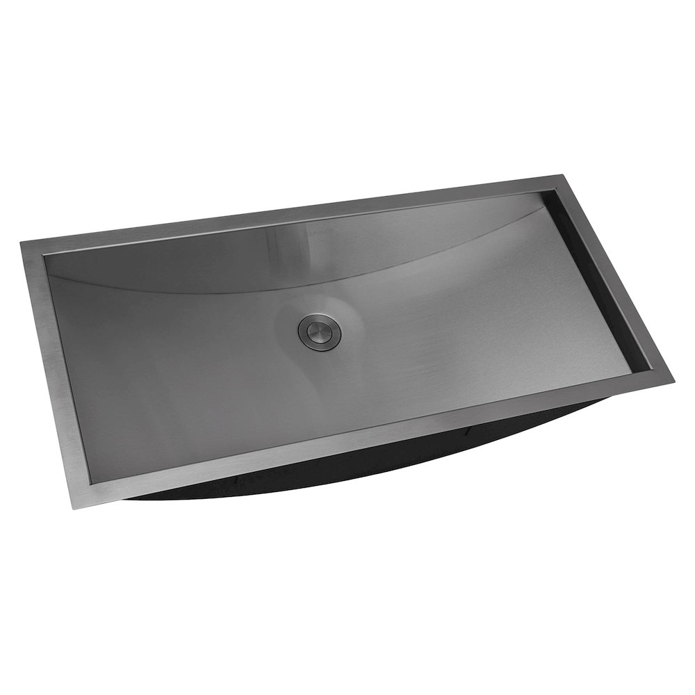 34 x 14 inch Brushed Stainless Steel Rectangular Bathroom Sink Undermount. Picture 3