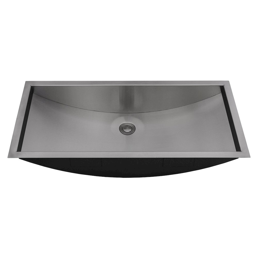 34 x 14 inch Brushed Stainless Steel Rectangular Bathroom Sink Undermount. Picture 1
