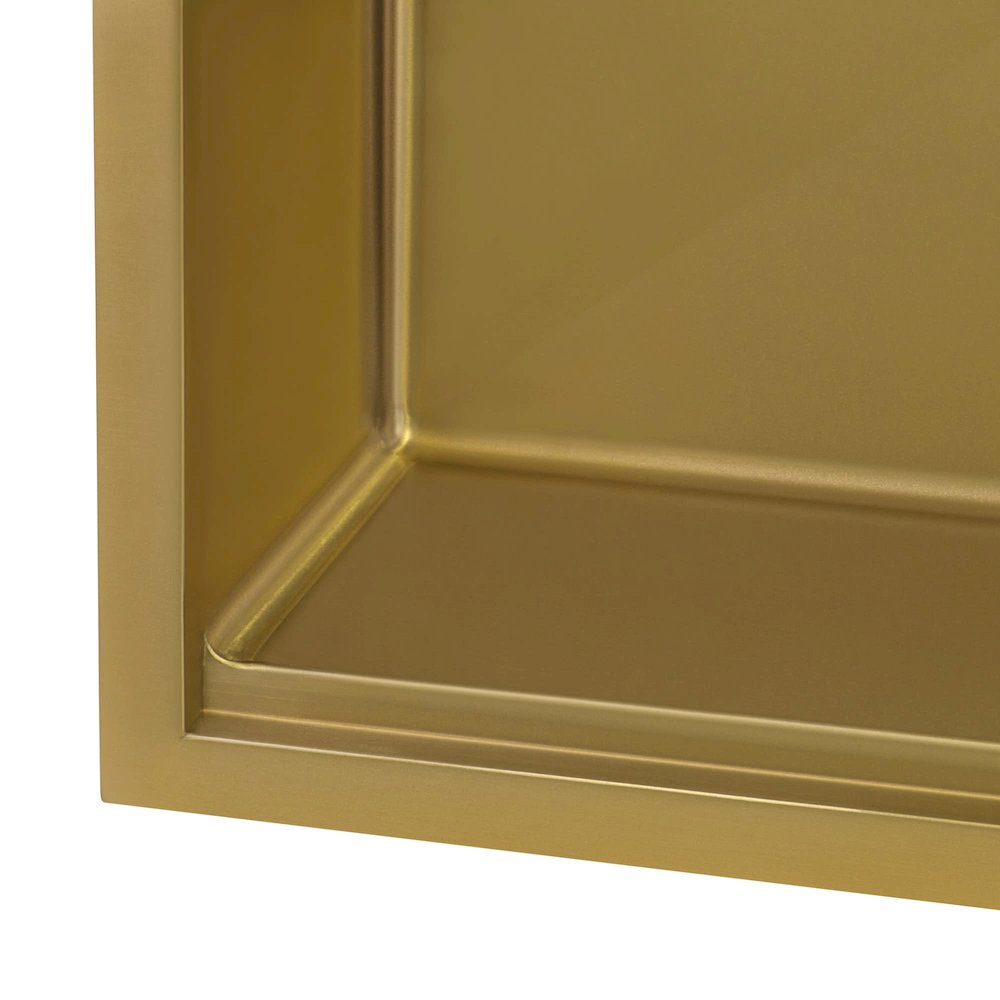 15 x 20 inch Polished Brass Matte Gold Stainless Steel Workstation Sink Topmount. Picture 5