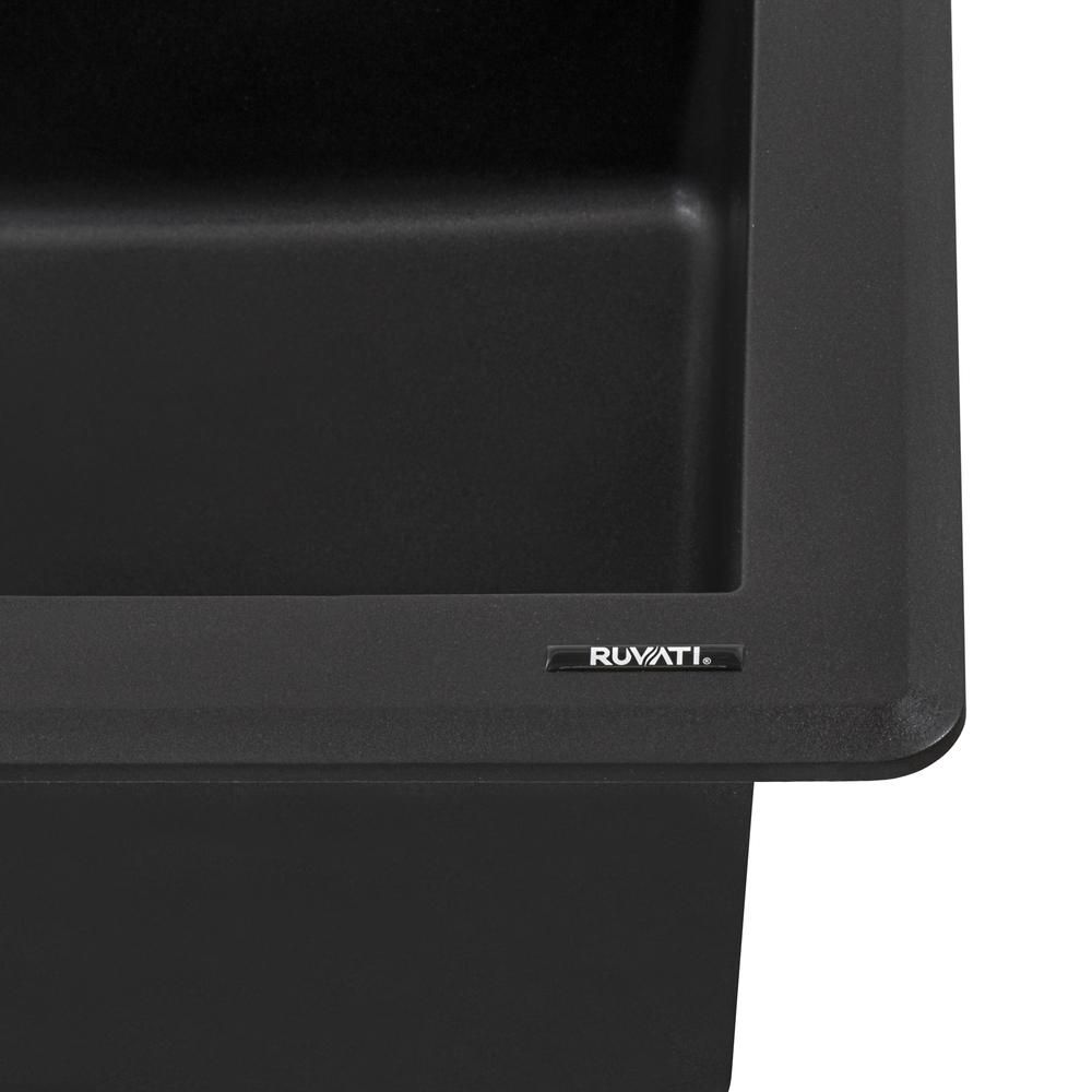 Ruvati 33 x 22 inch epiGranite Drop-in Topmount Single Bowl Kitchen Sink. Picture 17