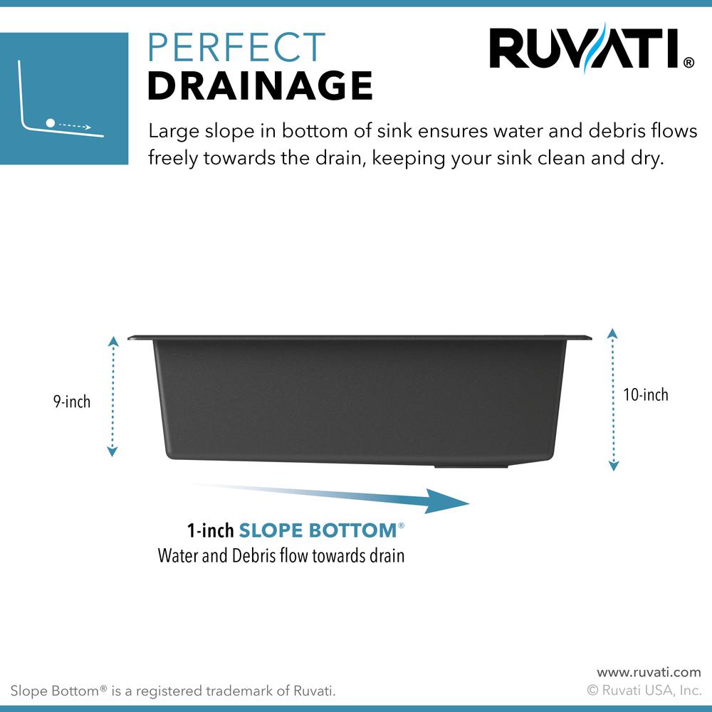 Ruvati 33 x 22 inch Drop-in Topmount Single Bowl Kitchen Sink Catalina Blue. Picture 12