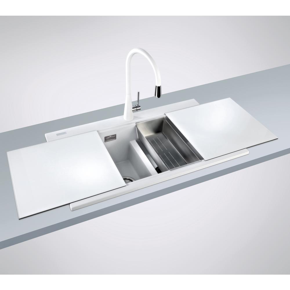 Ruvati 34 inch epiGranite Topmount Workstation Ledge Kitchen Sink. Picture 15