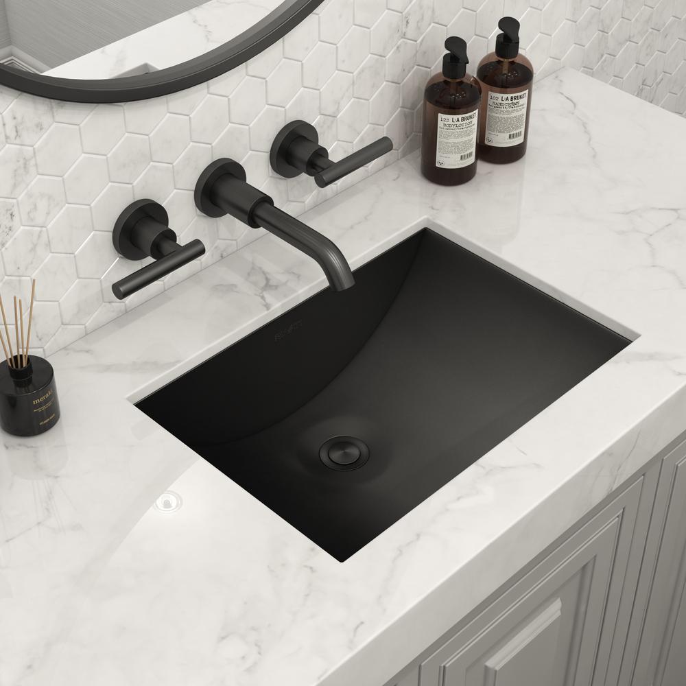 Ruvati 18 x 12 inch Brushed Stainless Steel Rectangular Bathroom Sink Undermount. Picture 21