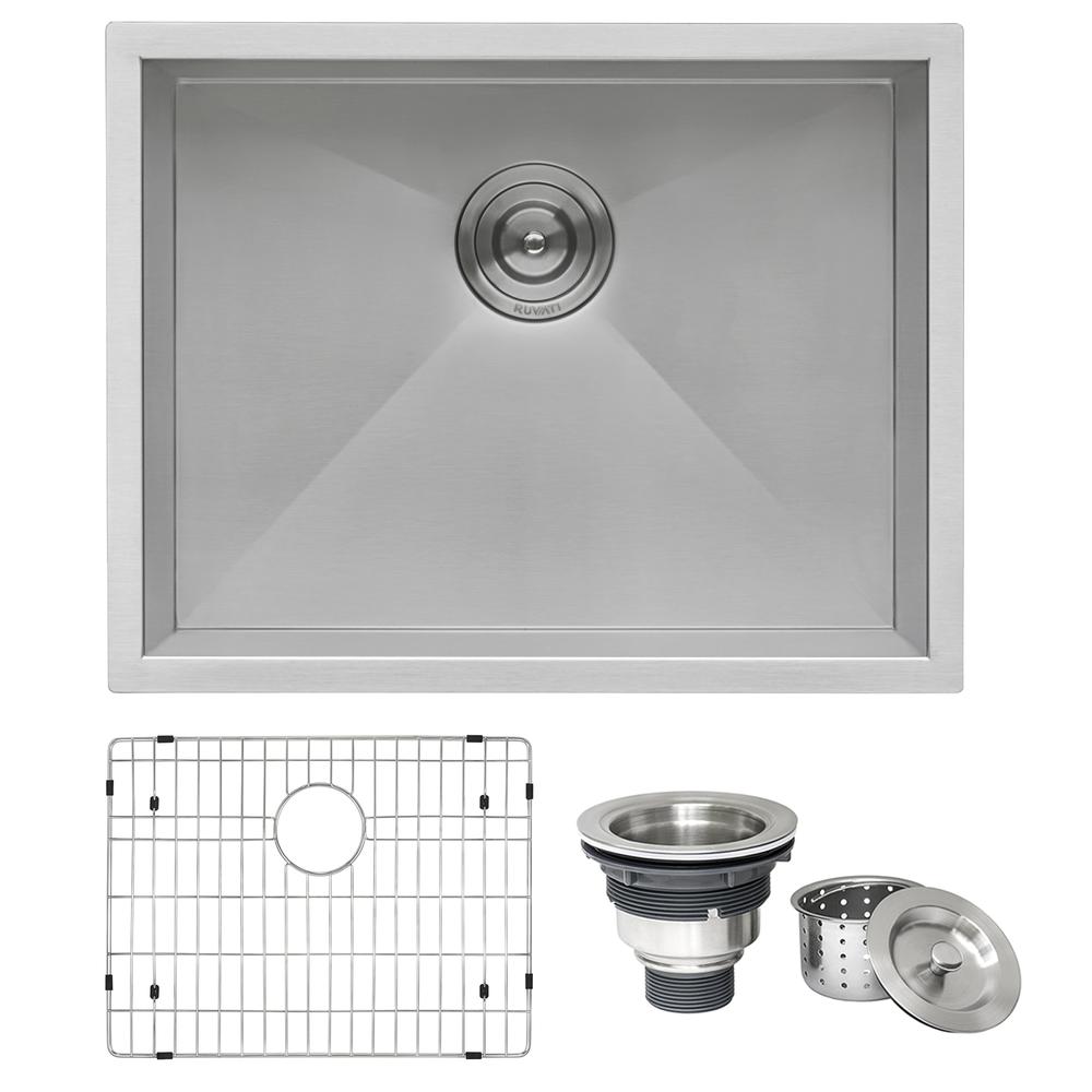 Ruvati 23-inch Undermount 16 Gauge Zero Radius Kitchen Sink Single Bowl. Picture 1