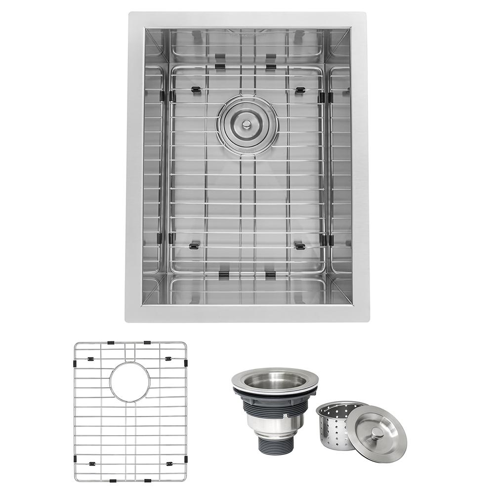 Ruvati 14-inch Undermount 16 Gauge Zero Radius Bar Prep Kitchen Sink Single Bowl. Picture 1