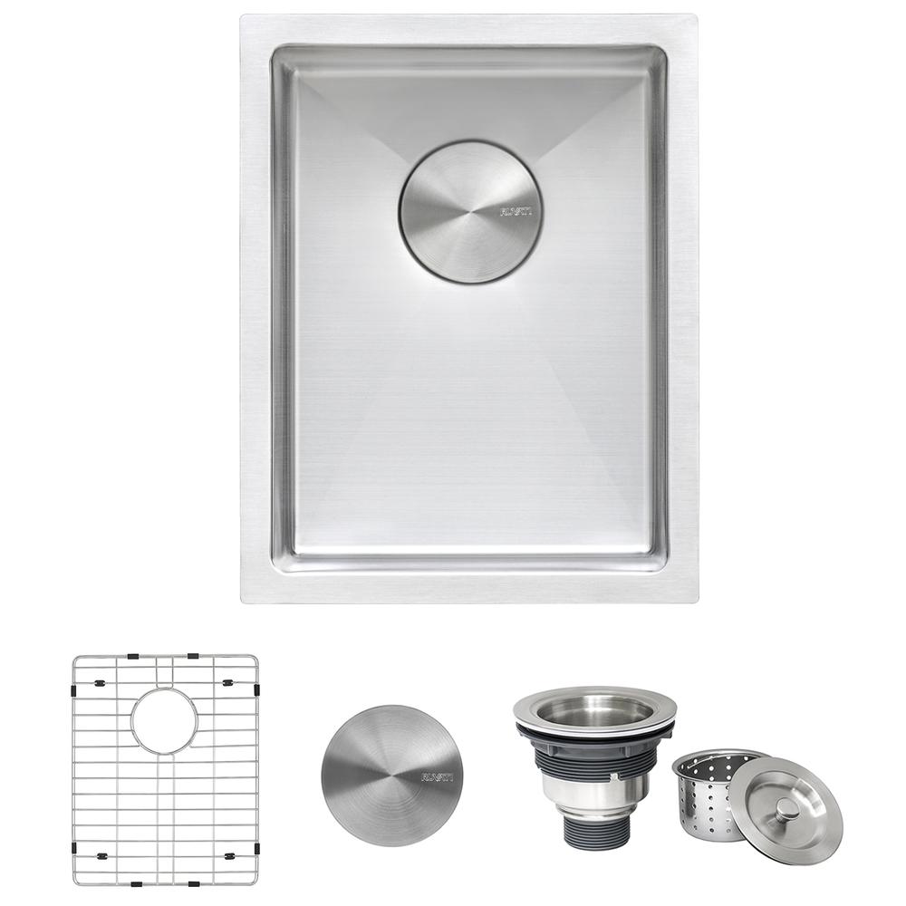 Ruvati 14-inch Undermount Bar Prep Sink 16 Gauge Rounded Corners Single Bowl. Picture 1
