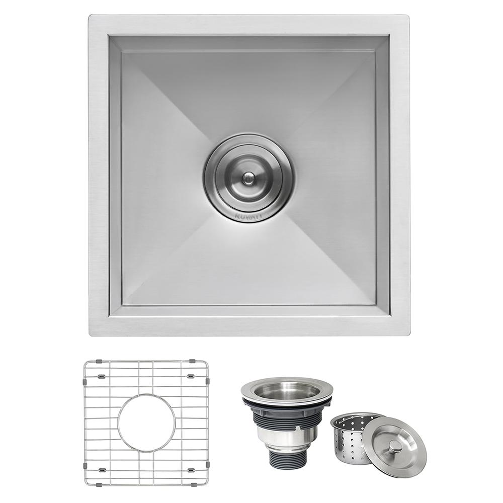 Ruvati 15 x 15 in Undermount 16 Gauge Kitchen Sink Single Bowl. Picture 1