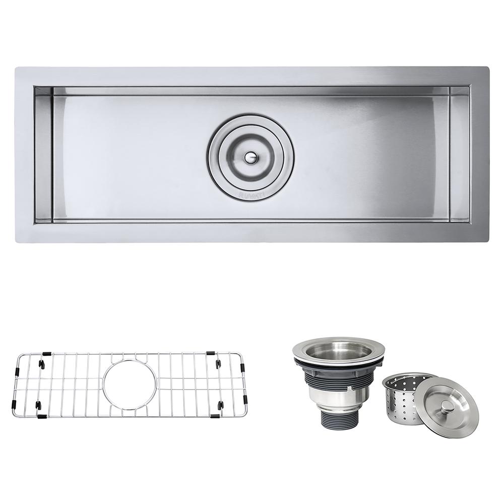 Ruvati 23" x 8" Bar Prep Sink Narrow Trough Undermount 16 Gauge Single Bowl. Picture 1