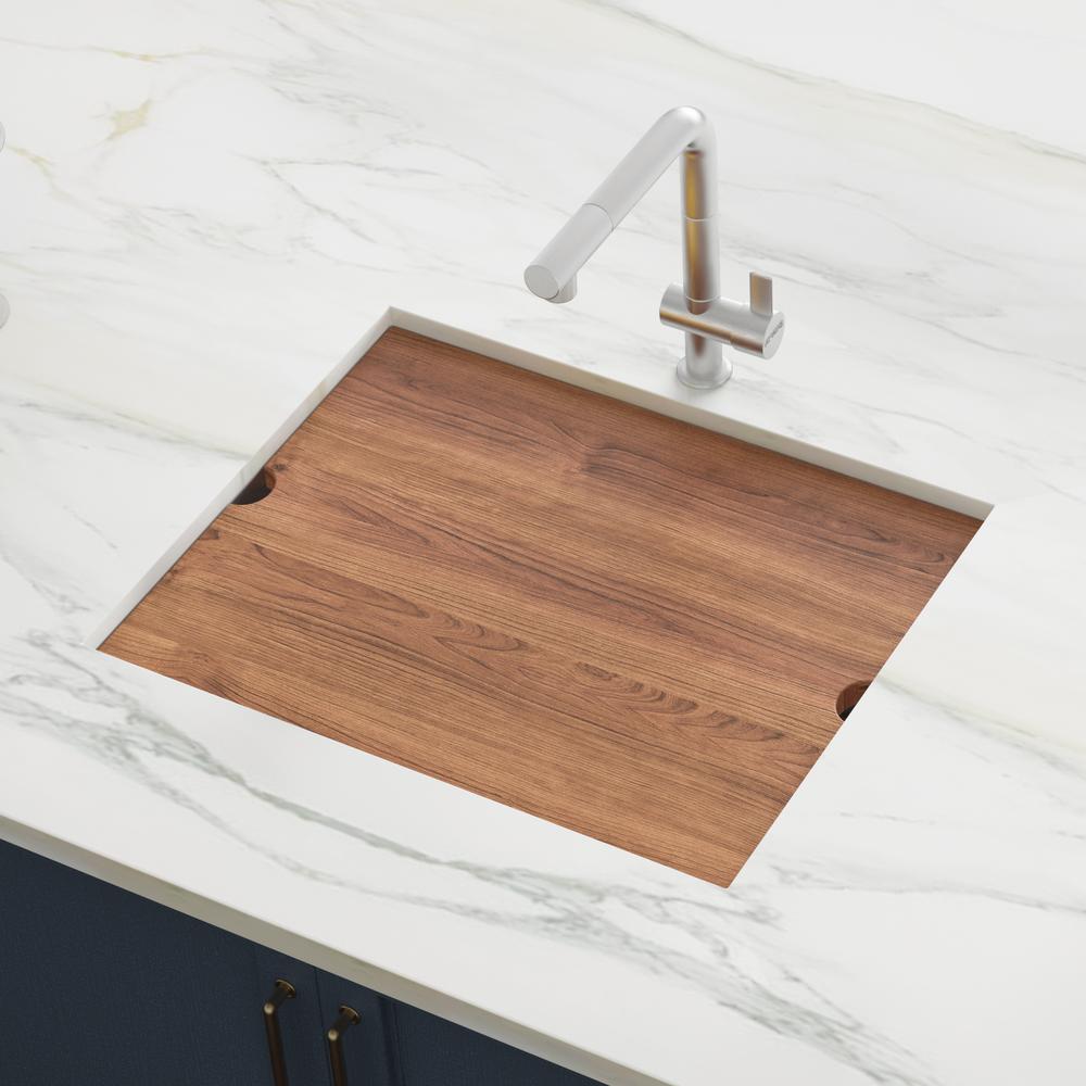 Ruvati 18 x 19" Workstation Bar Prep Sink Undermount 16 Gauge Ledge Single Bowl. Picture 9
