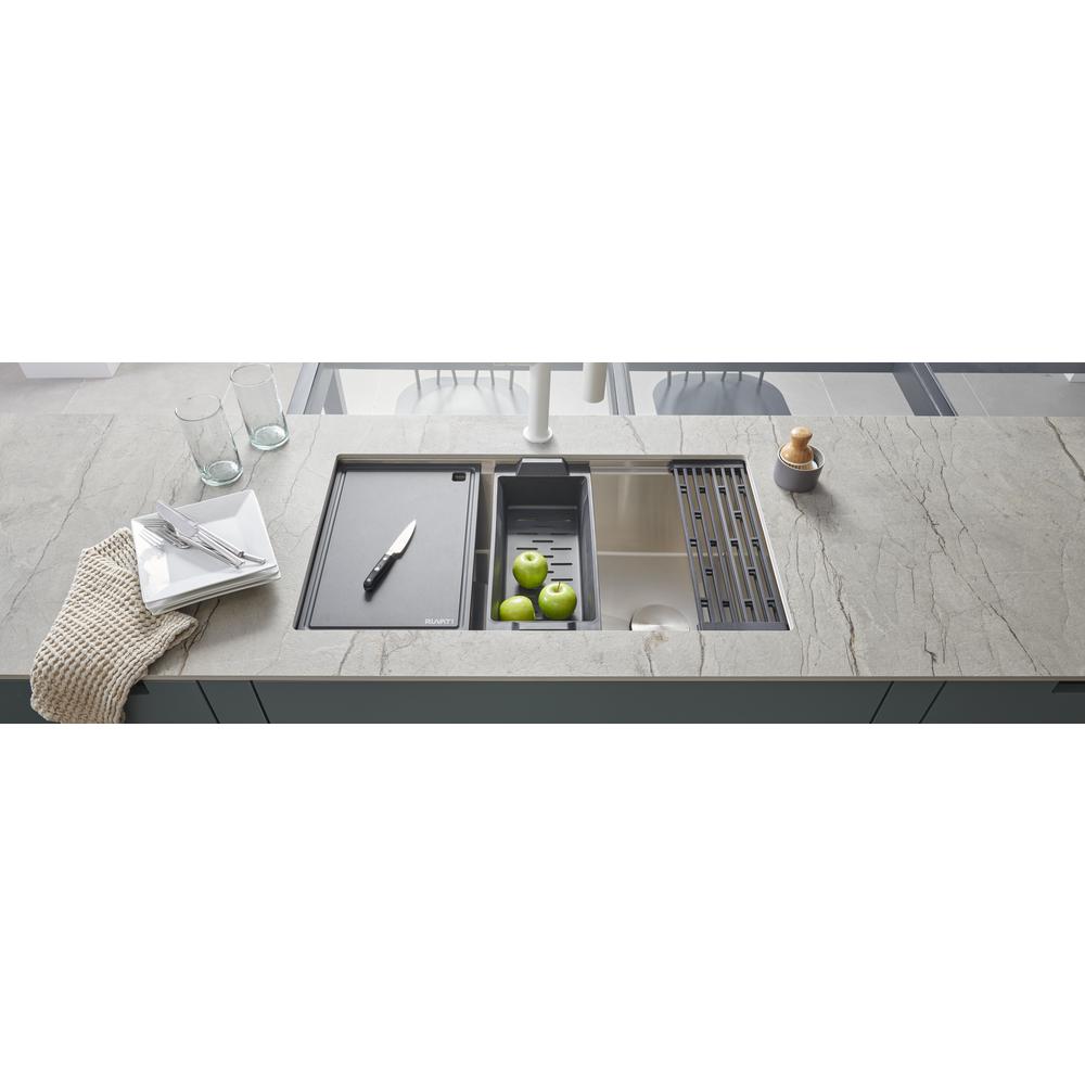 Ruvati 30-inch Slope Bottom Offset Drain Undermount 16 Gauge Kitchen Sink. Picture 19