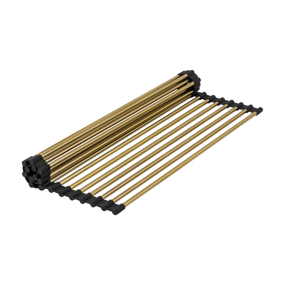 30in Matte Gold Workstation Apron-Front Brass Tone Stainless Steel Kitchen Sink. Picture 9