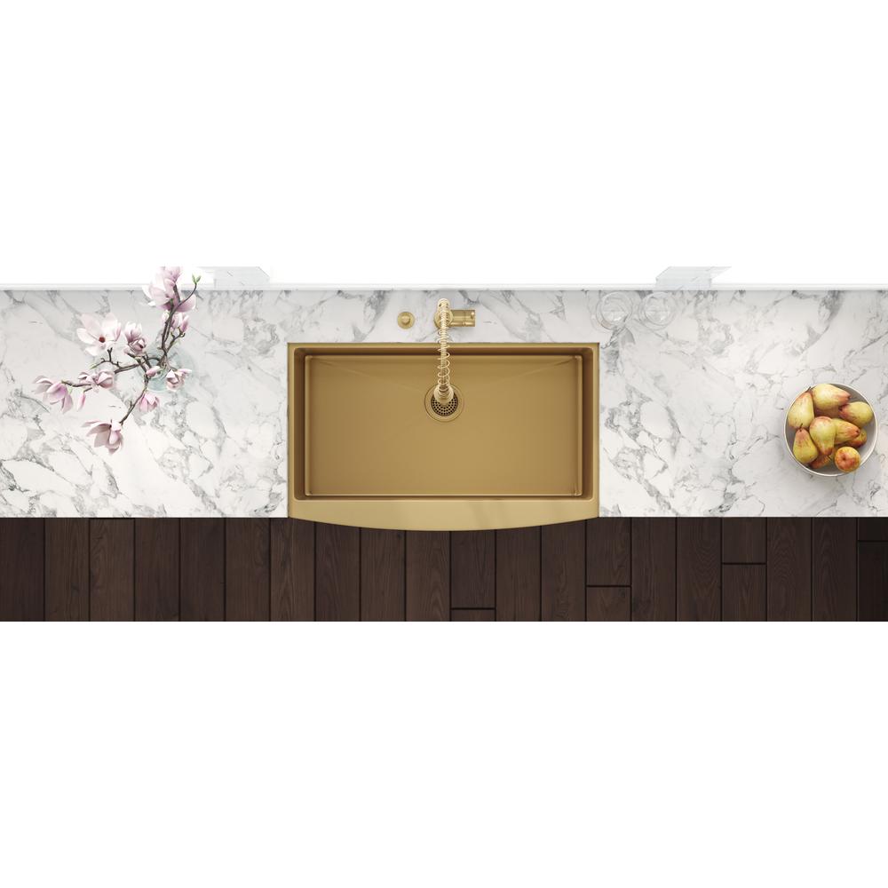 Ruvati 36-inch Apron-Front Farmhouse Kitchen Sink Single Bowl. Picture 7