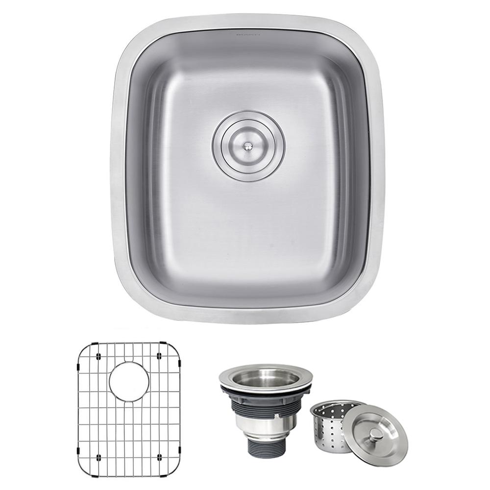 Ruvati 15 x 18 inch Undermount 16 Gauge Stainless Steel Bar Prep Sink. Picture 1