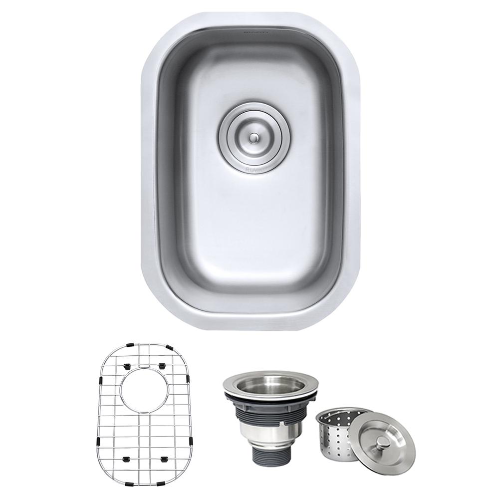 Ruvati 12 x 18 inch Undermount 16 Gauge Stainless Steel Bar Prep Sink. Picture 1