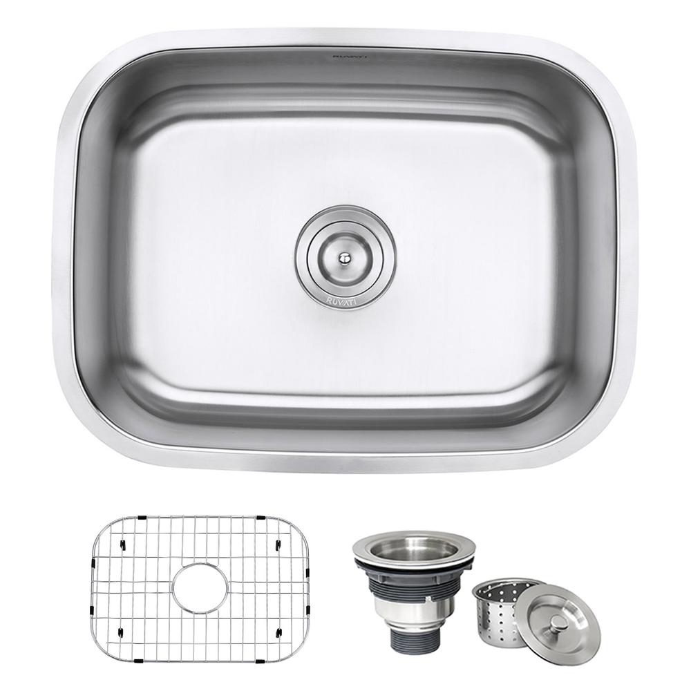 Ruvati 24-inch Undermount 16 Gauge Stainless Steel Kitchen Sink Single Bowl. Picture 1
