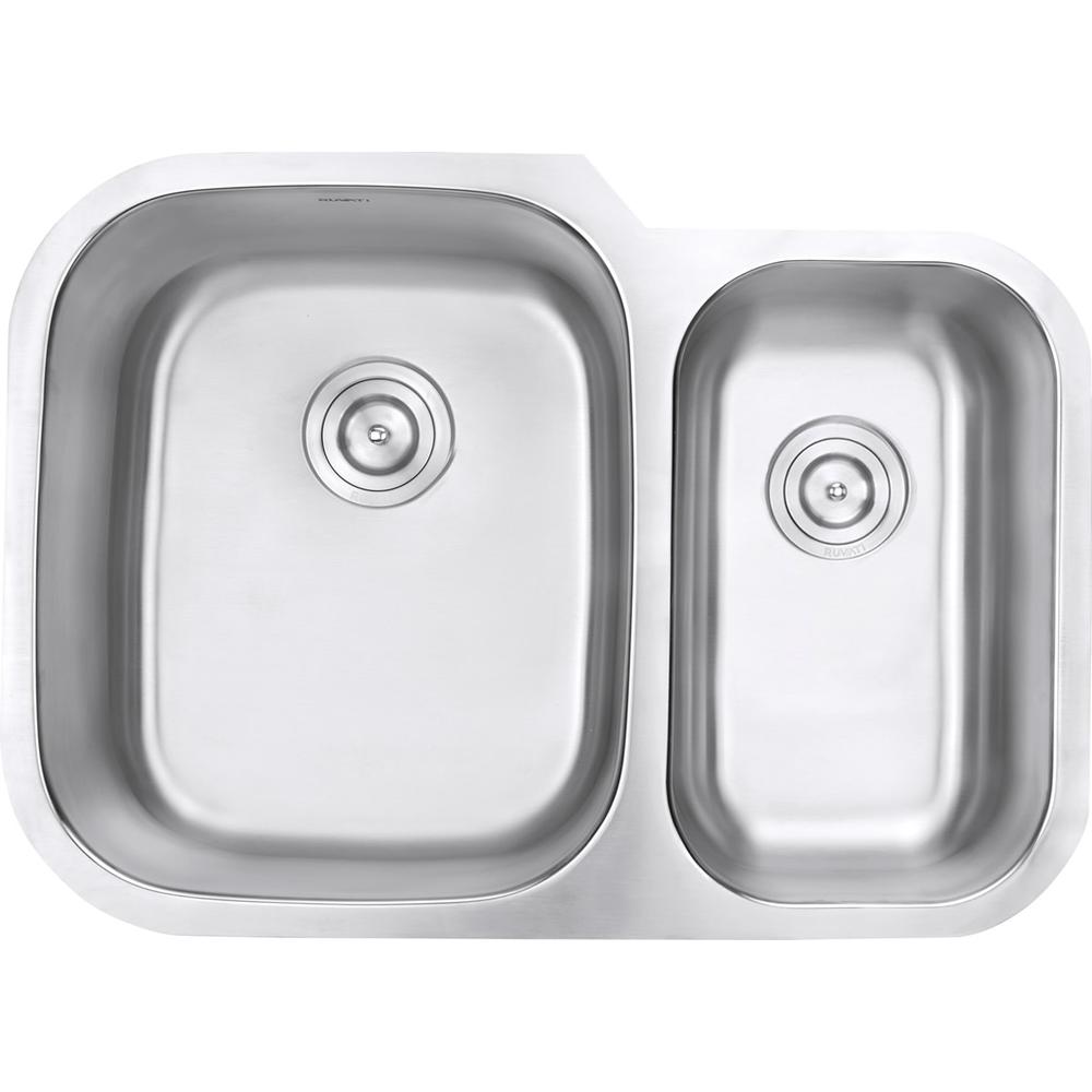 Ruvati 29-inch Undermount 60/40 Double Bowl 16 Gauge Stainless Steel Kitchen Sink - RVM4500. Picture 16