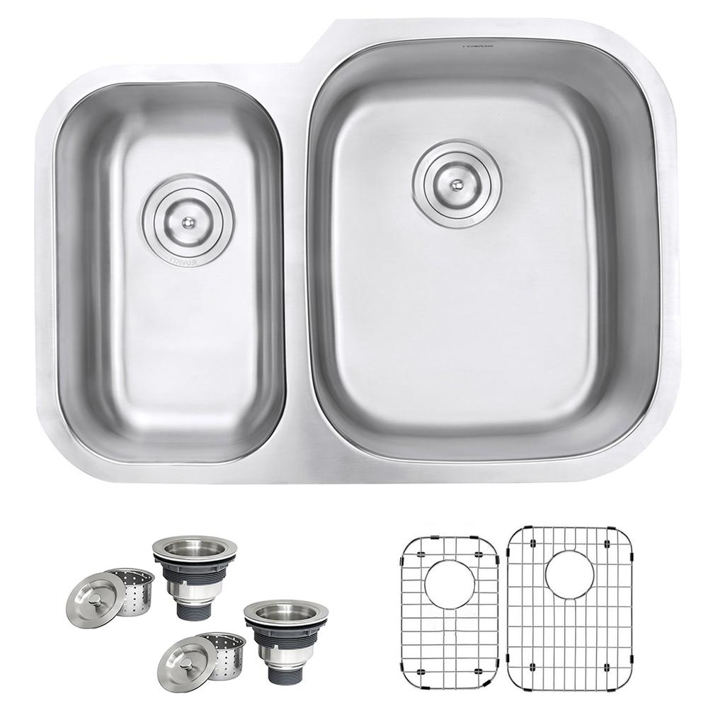 Ruvati 29-inch Undermount 40/60 Double Bowl 16 Gauge Kitchen Sink. Picture 17