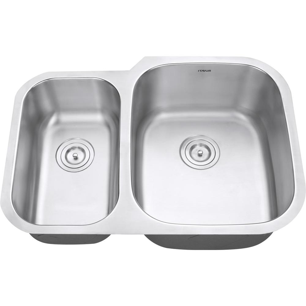 Ruvati 29-inch Undermount 40/60 Double Bowl 16 Gauge Kitchen Sink. Picture 19