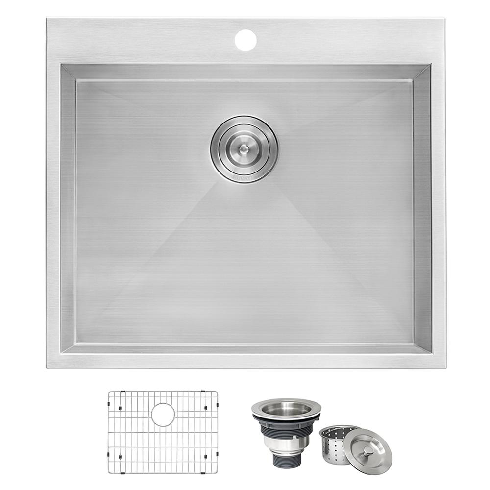 Ruvati Topmount Laundry Utility Sink 25" x 22" x 12" Deep 16 Gauge. Picture 1