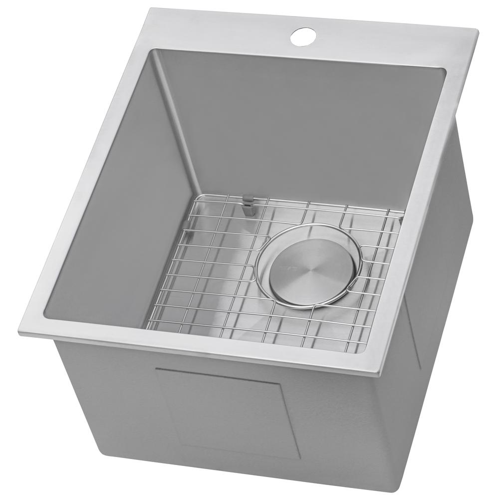 Ruvati Laundry Utility Sink 18 x 22 x 12 inch Rounded Corners Deep 16 Gauge. Picture 7