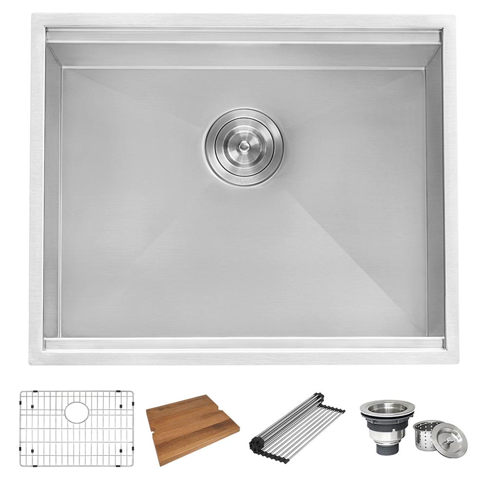 Ruvati 23" x 19" x 13" Deep Laundry Utility Workstation Sink Undermount 16 Gauge. Picture 5