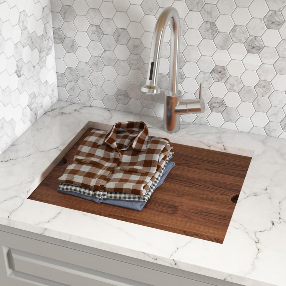 Ruvati 21 x 19 x 12 in Deep Laundry Utility Workstation Sink Undermount 16 Gauge. Picture 18