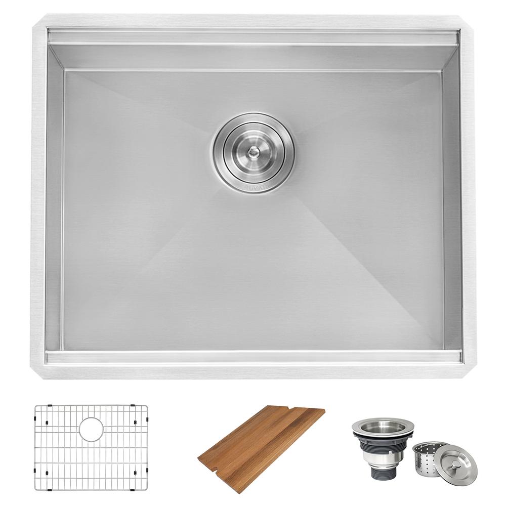 Ruvati 21 x 19 x 12 in Deep Laundry Utility Workstation Sink Undermount 16 Gauge. Picture 6