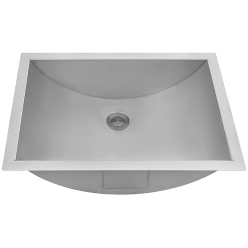 16 x 13 inch Brushed Stainless Steel Rectangular Bathroom Sink Undermount. Picture 3