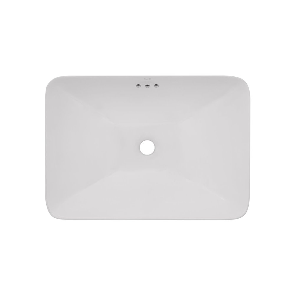 23 x 16 inch Semi-Recessed Drop-in Topmount Bathroom Sink White. Picture 2