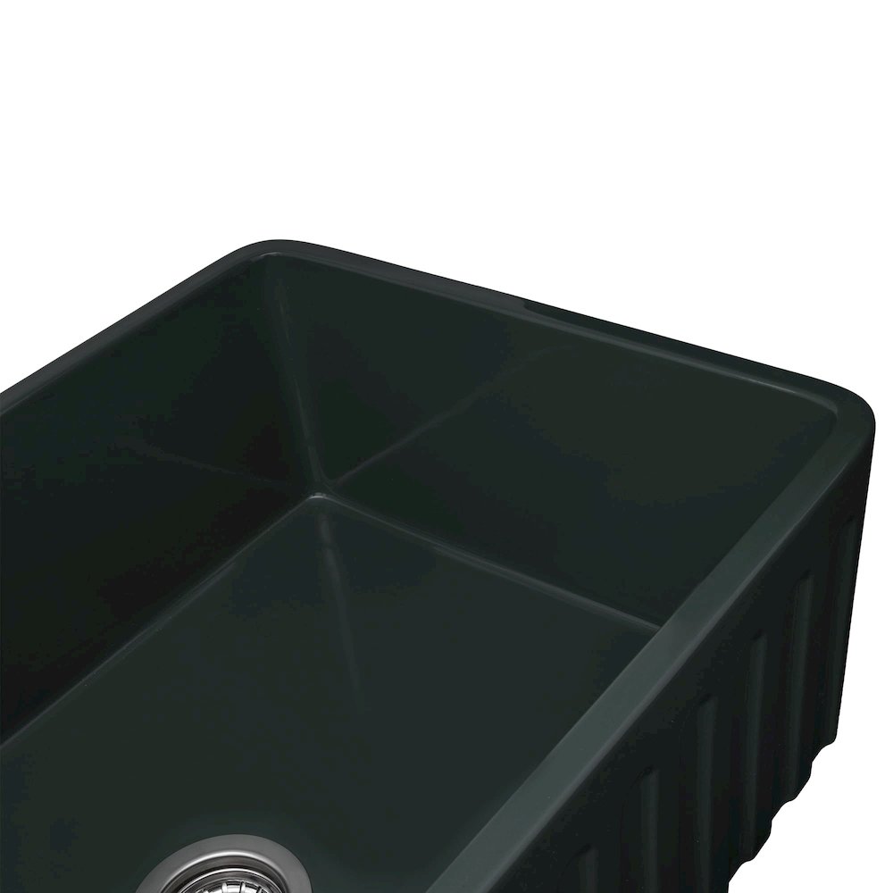 33 x 20 inch Fireclay Reversible Farmhouse Apron-Front Kitchen Sink Single Bowl. Picture 4