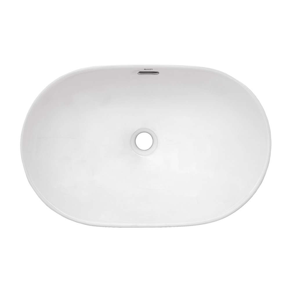 24 x 16 inch Semi-Recessed Drop-in Topmount Bathroom Sink Rectangular Ceramic. Picture 2