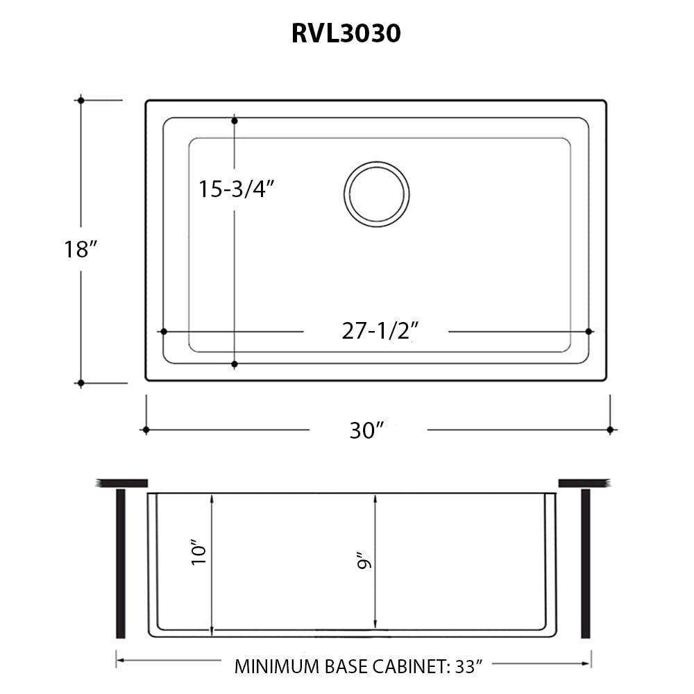 30-inch Fireclay Undermount / Drop-in Topmount Kitchen Sink Single Bowl. Picture 6