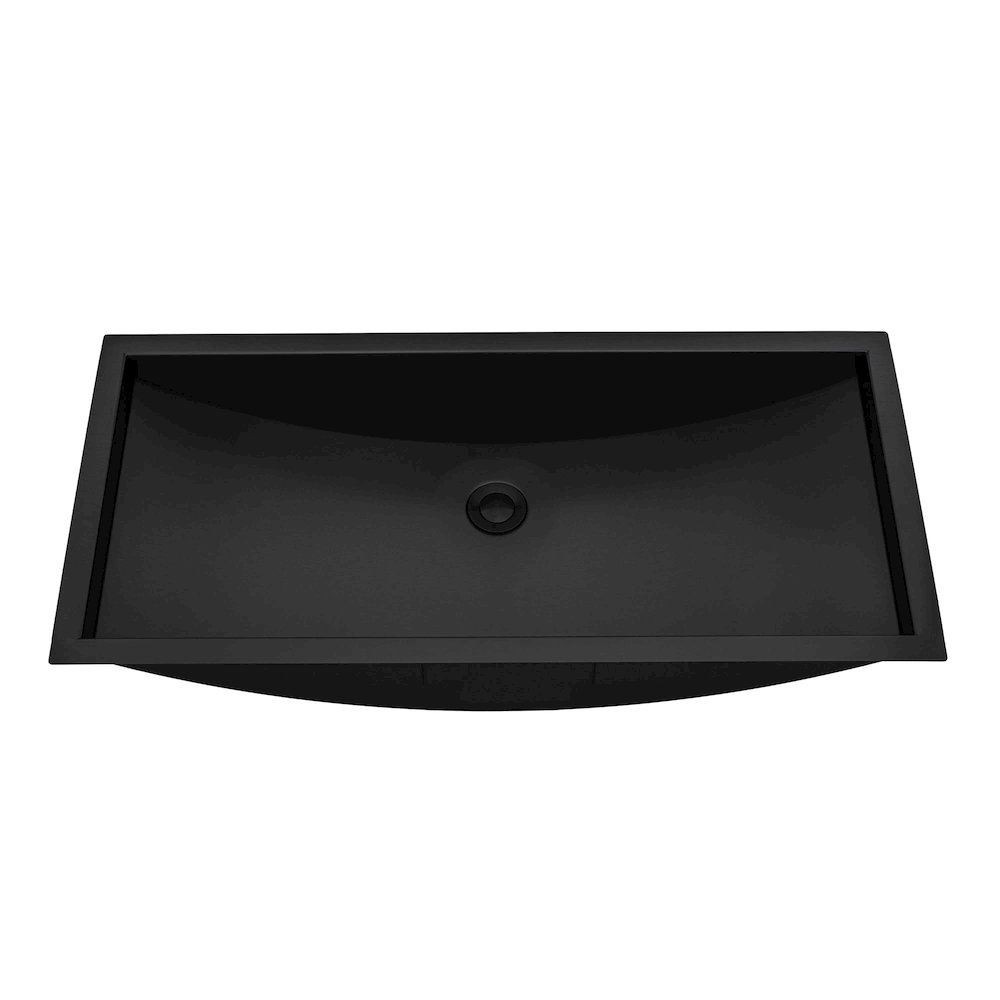 34 x 14 inch Gunmetal Black Stainless Steel Rectangular Bathroom Sink Undermount. Picture 1
