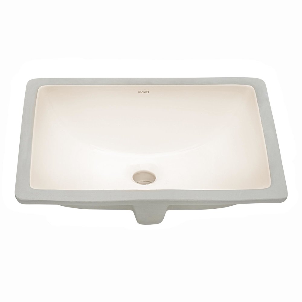 17 x 12 inch Undermount Bathroom Vanity Sink Biscuit. Picture 1