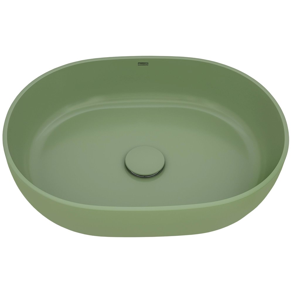 19-inch Avocado Lime Green epiStone Solid Surface Bathroom Vessel Sink. Picture 5