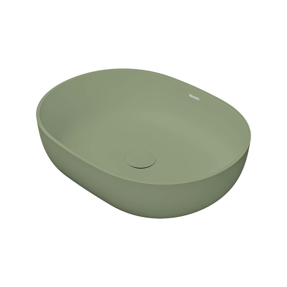 19-inch Avocado Lime Green epiStone Solid Surface Bathroom Vessel Sink. Picture 3