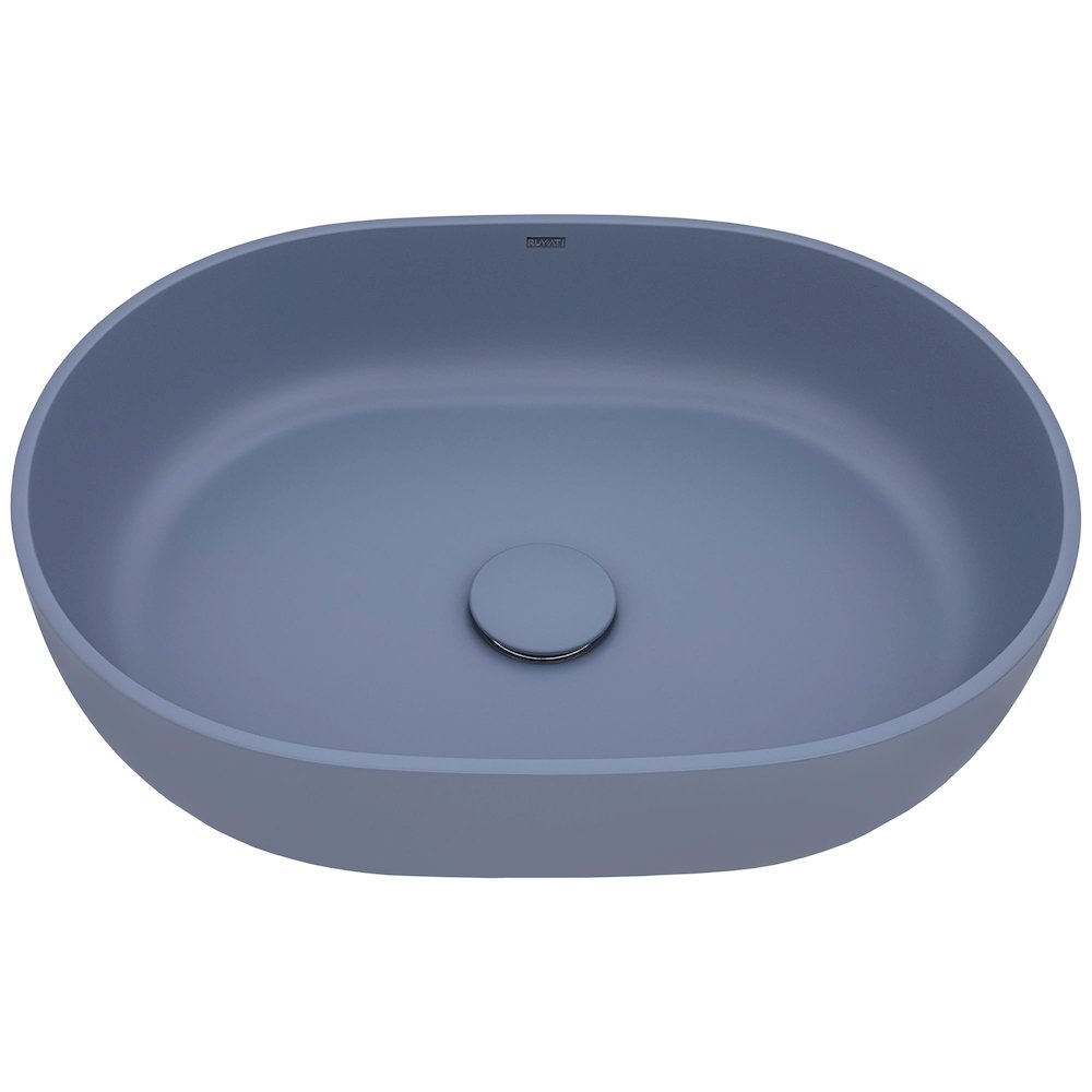 19-inch Pacific Blue epiStone Solid Surface Modern Bathroom Vessel Sink. Picture 3