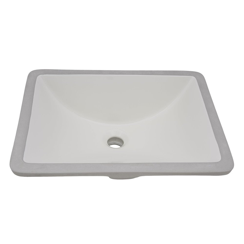18 x 13 inch Undermount Bathroom Sink Biscuit Rectangular Porcelain Ceramic. Picture 1