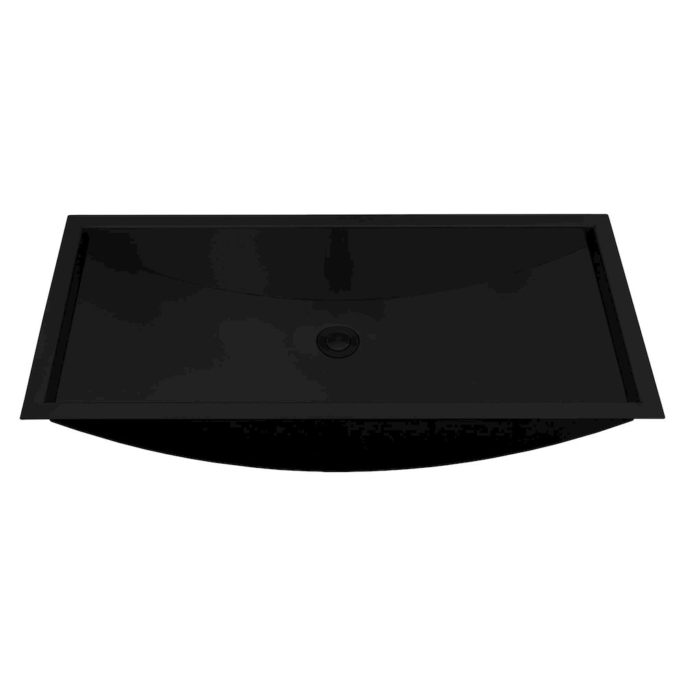 30 x 14 inch Gunmetal Black Stainless Steel Rectangular Bathroom Sink Undermount. Picture 3