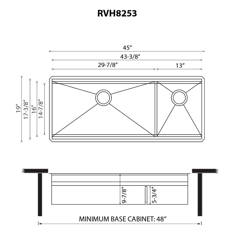 45-inch Double Bowl Workstation Ledge Kitchen Sink Undermount 16 Stainless Steel. Picture 9