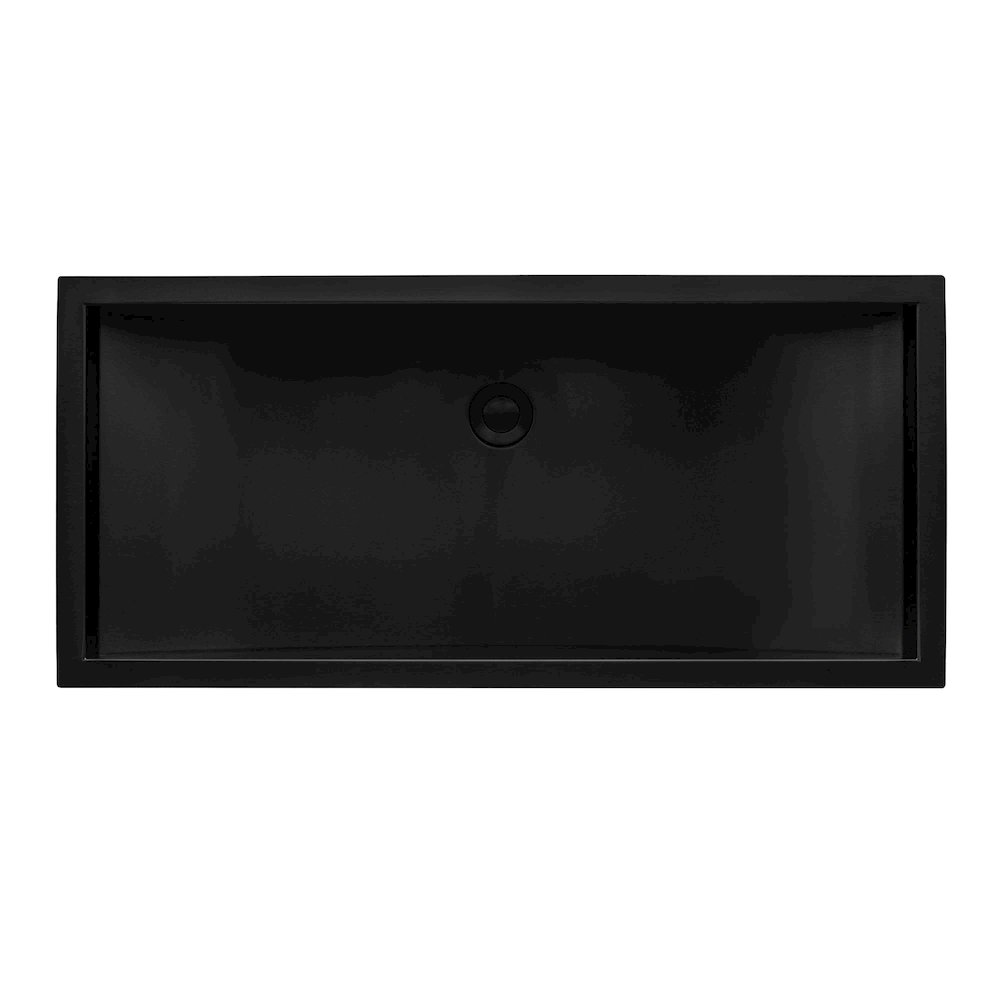 34 x 14 inch Gunmetal Black Stainless Steel Rectangular Bathroom Sink Undermount. Picture 3