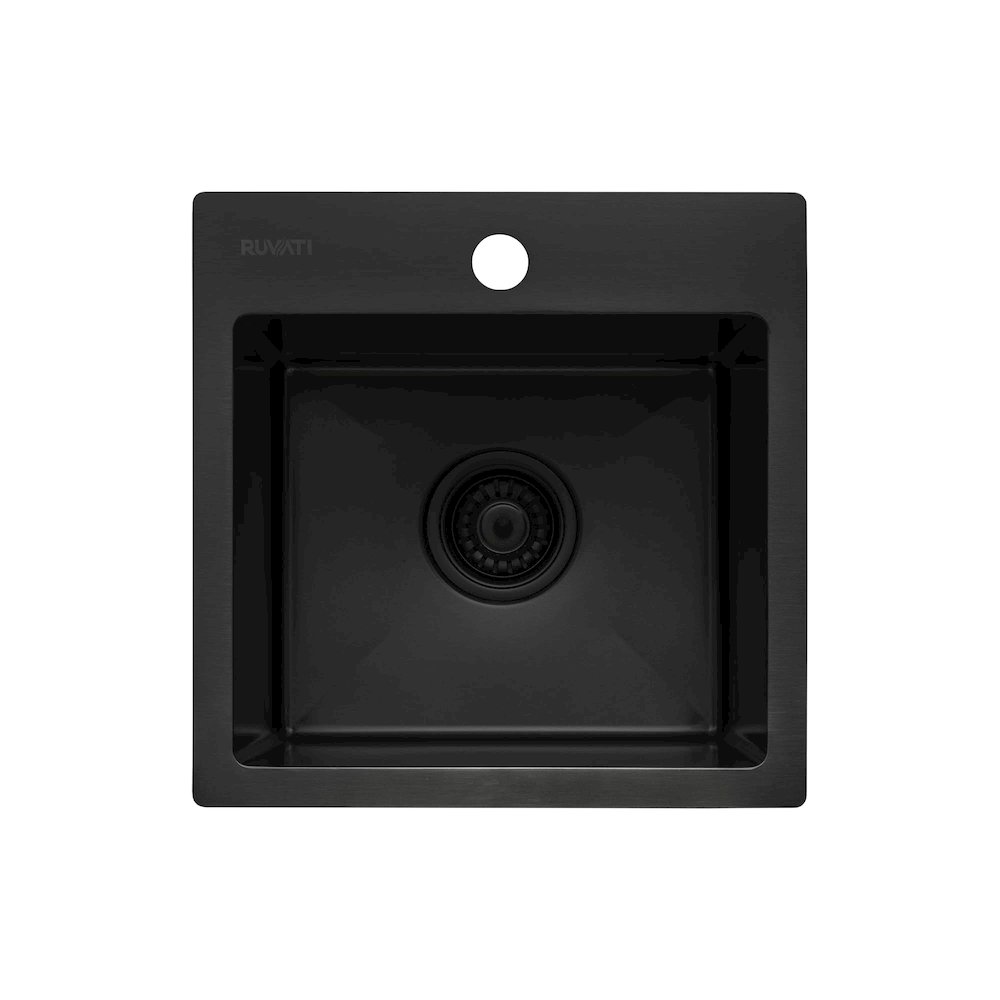15inch Gunmetal Black Stainless Steel Drop-in Topmount Bar Prep Sink Single Bowl. Picture 2